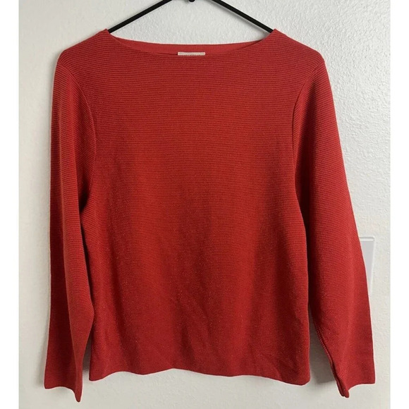 Lafayette 148 metallic boatneck sweater top red Size XS - Picture 2 of 16